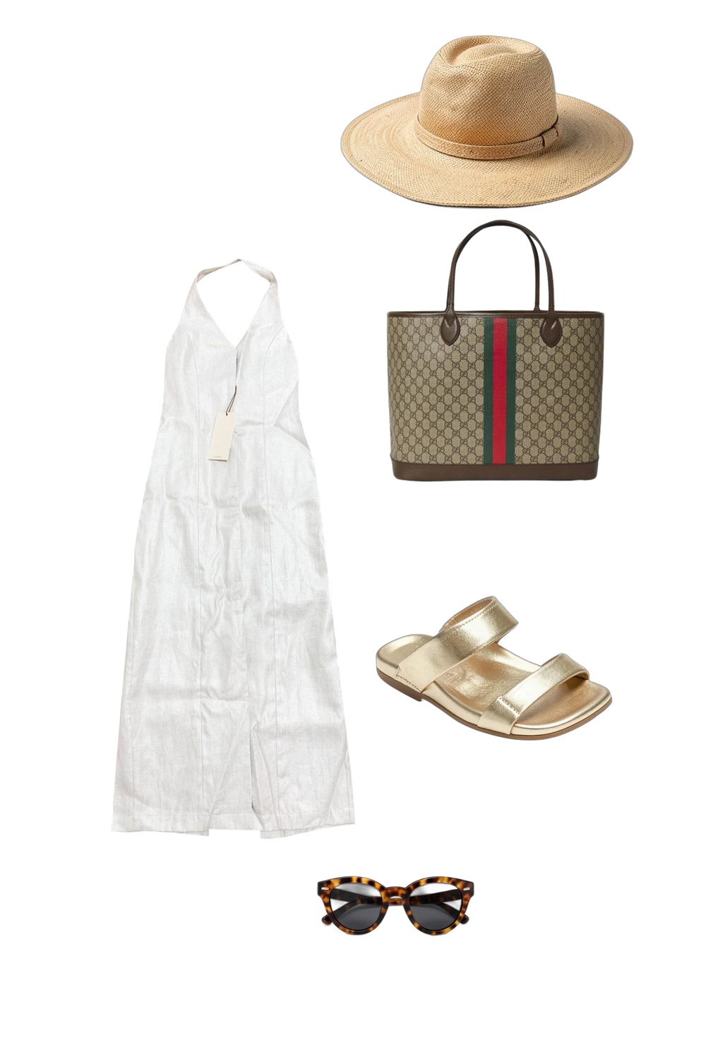 A linen dress and a straw hat