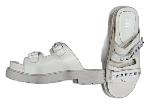 beige studded platform sandals