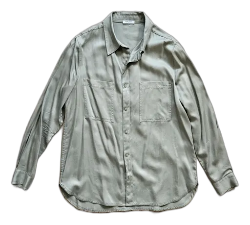 Lightweight green button-up shirt