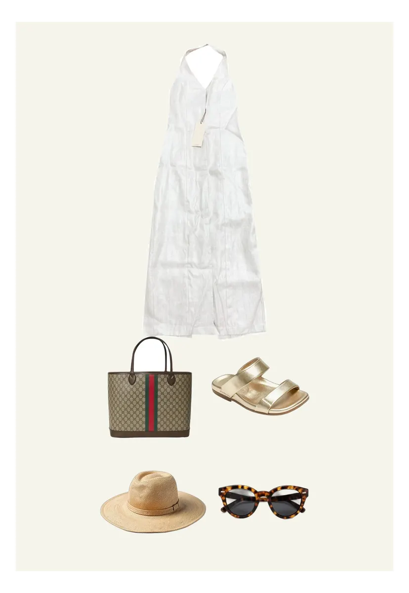 A linen dress and a straw hat